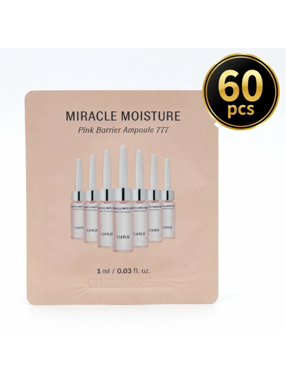 O HUI Miracle Moisture Pink Barrier Ampoule 777 1ml x 60pcs K-Beauty